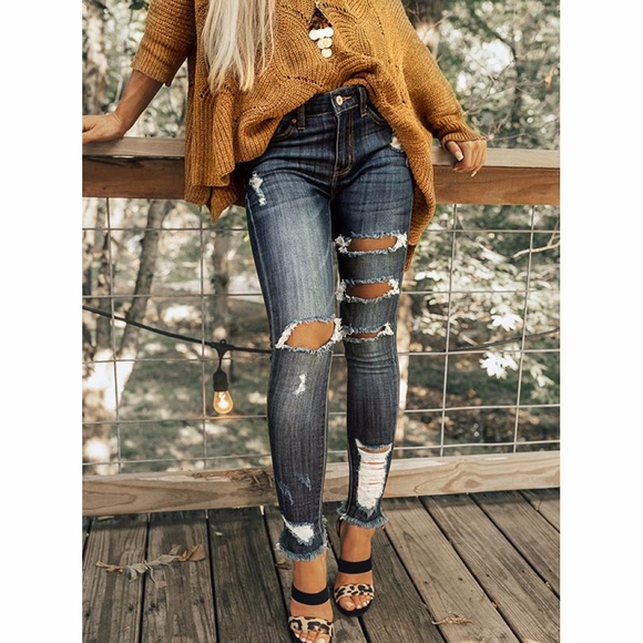 Denim - BERNICE distressed skinny Jeans   